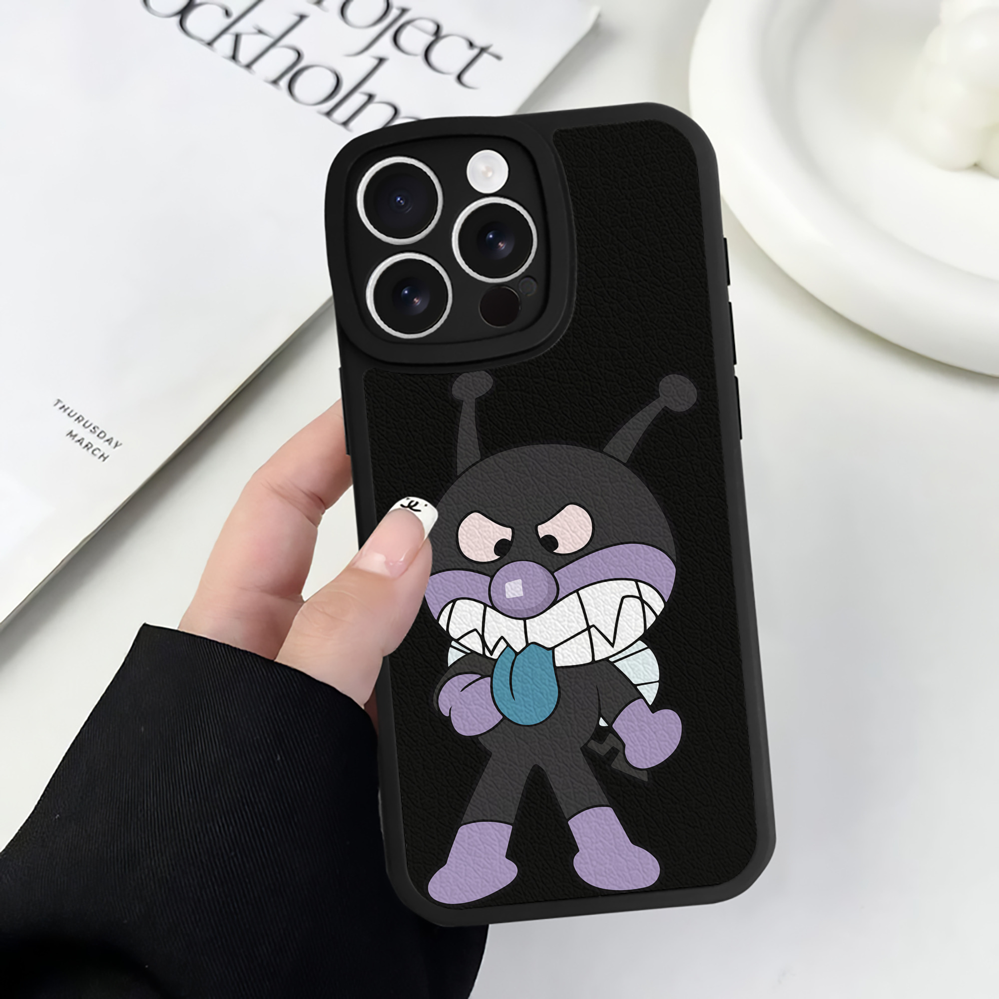（画像用） アンパンマン Anpanman 【iPhone 16シリーズ対応】シリコンスマホケース（レザー調） 材質：シリコン